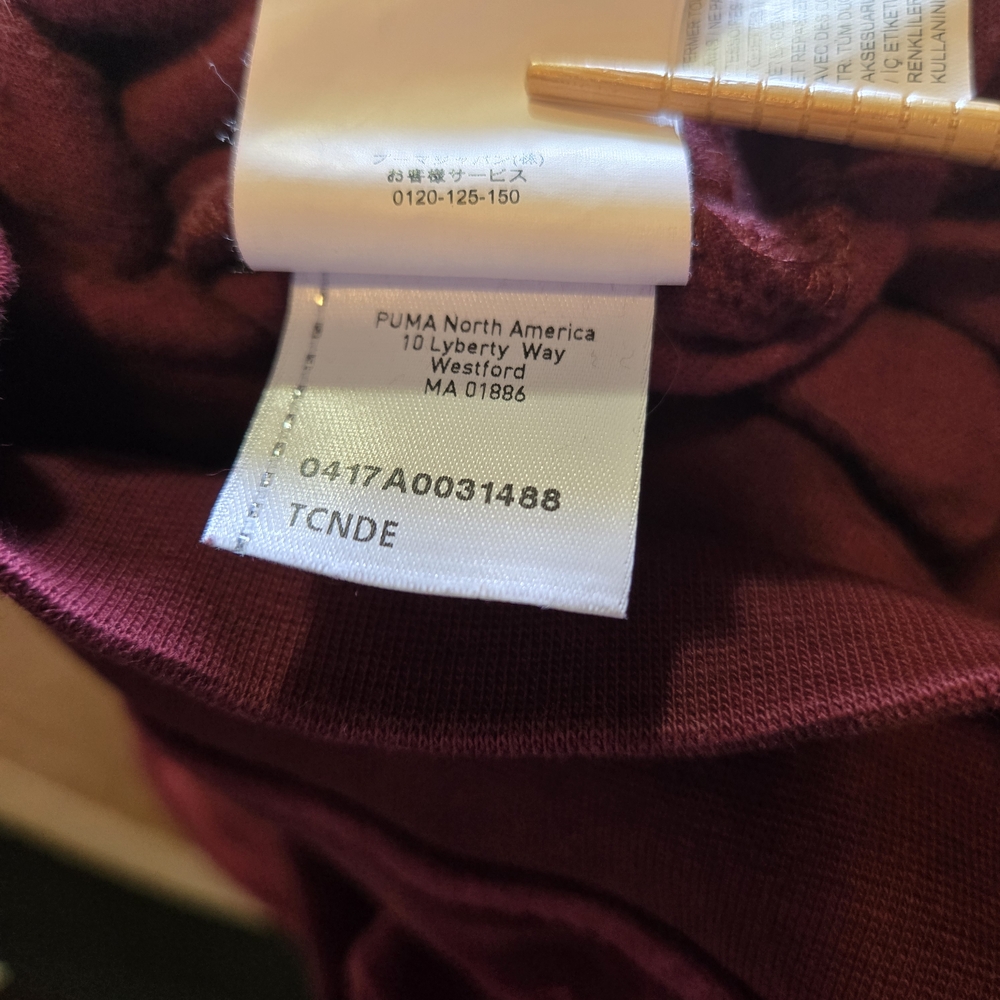 Puma By Rhianna Burgundy Velour "Fenty" Hoodie W/ 13 On Hood Streetwear - Picture 10 of 12